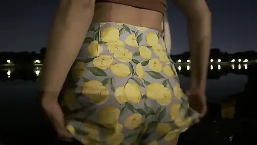 Sexy braless wife reaches an orgasm in public when I rub her clit in a night bar
