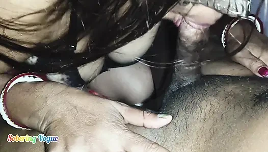 Indische bengalische desi bhabhi und ehemann hören volle stimme, sehr harter blowjob und muschi geleckt, sex