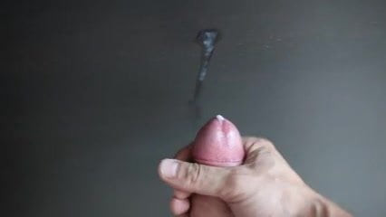 Cum against a door