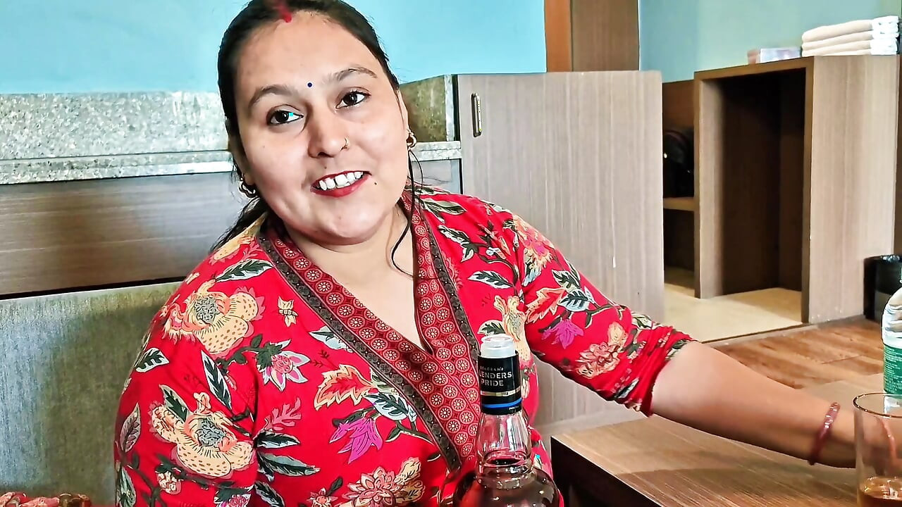 Indian couple intimate in hotel room