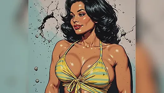 Big Boob Babes in Swimsuits Art