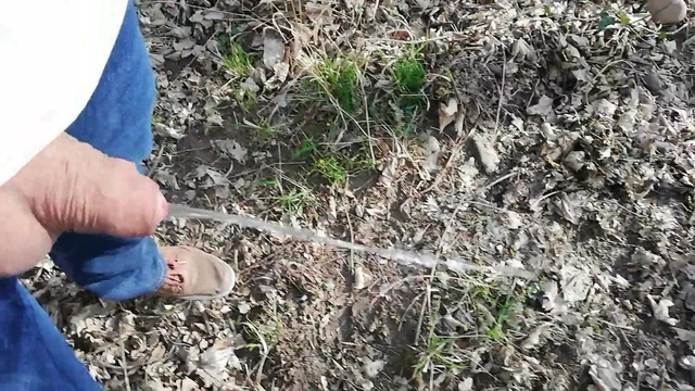 pissing in the woods