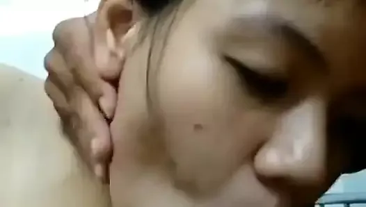 Cute Vietnamese Girl with Big Breasts and Pussy Full of Juice Gives Super Erotic Blowjob
