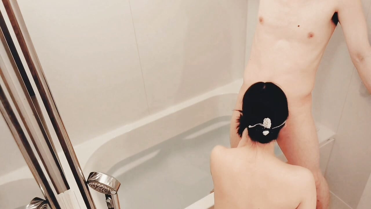 Bathing together with a cute, busty young wife. When she starts to feel pleasure from caressing me, I get to ejaculate from a. Home made amateur Private Shoot
