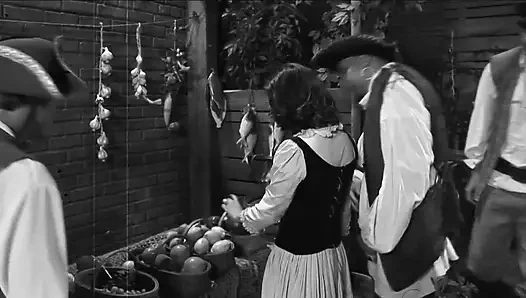 Cute latina in ganbang action