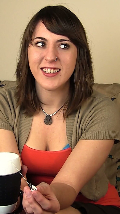 Vibrating Hairy Wet Pussy on the Sofa with Cutie Amber B