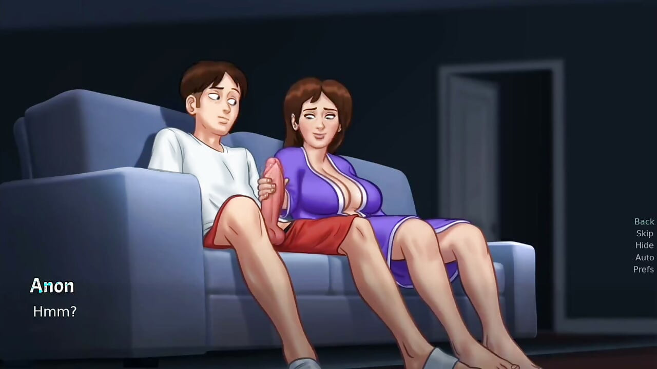Landlady Catches Student Jerking Off, Then Rubs His Huge Cock - summertime saga gameplay part 2