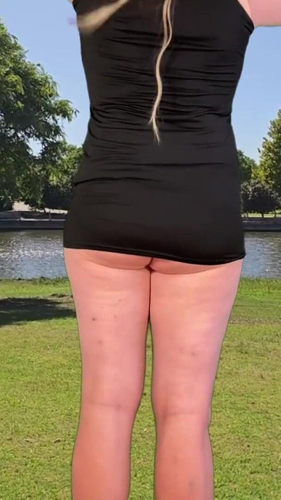 Emotional moment from "Blonde Shemale public masturbation"