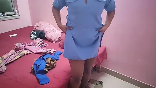 Cute chubby school girls is stuck in weird situation