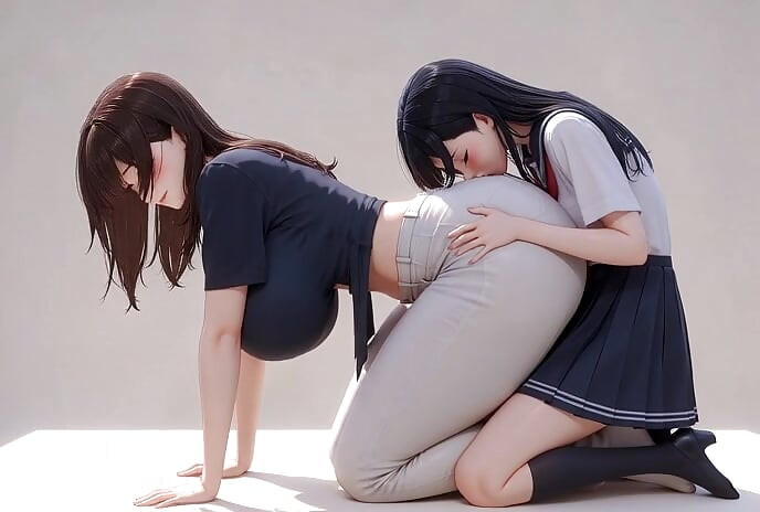 lesbian, sembah pantat besar.