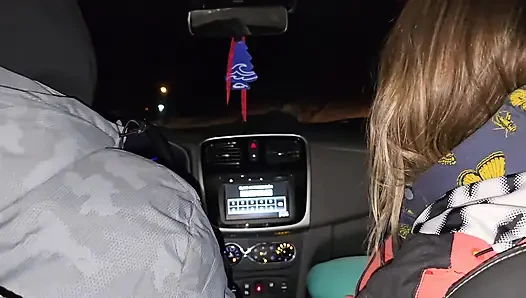 A double blowjob in my friend's car DIRTY MORBID GIRLS