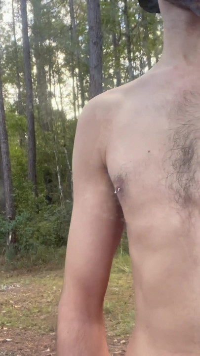 Powerful moment from "Just a horny faggot getting off in the woods. Nudist at heart, chained by society."