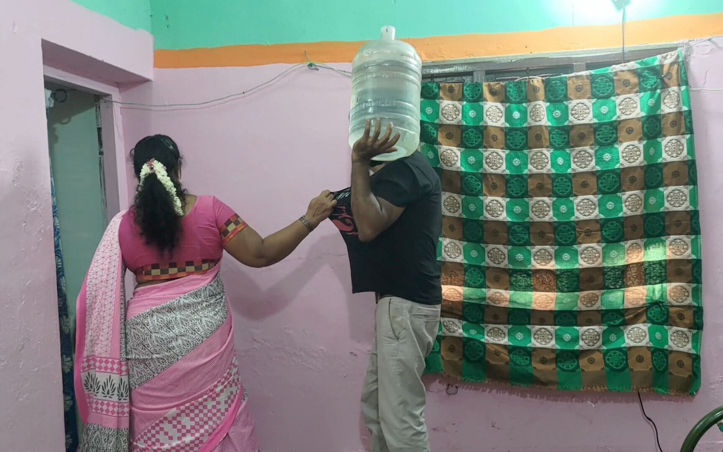 Desi Housewife Traps the Water Delivery Guy for a Wild Anal Creampie