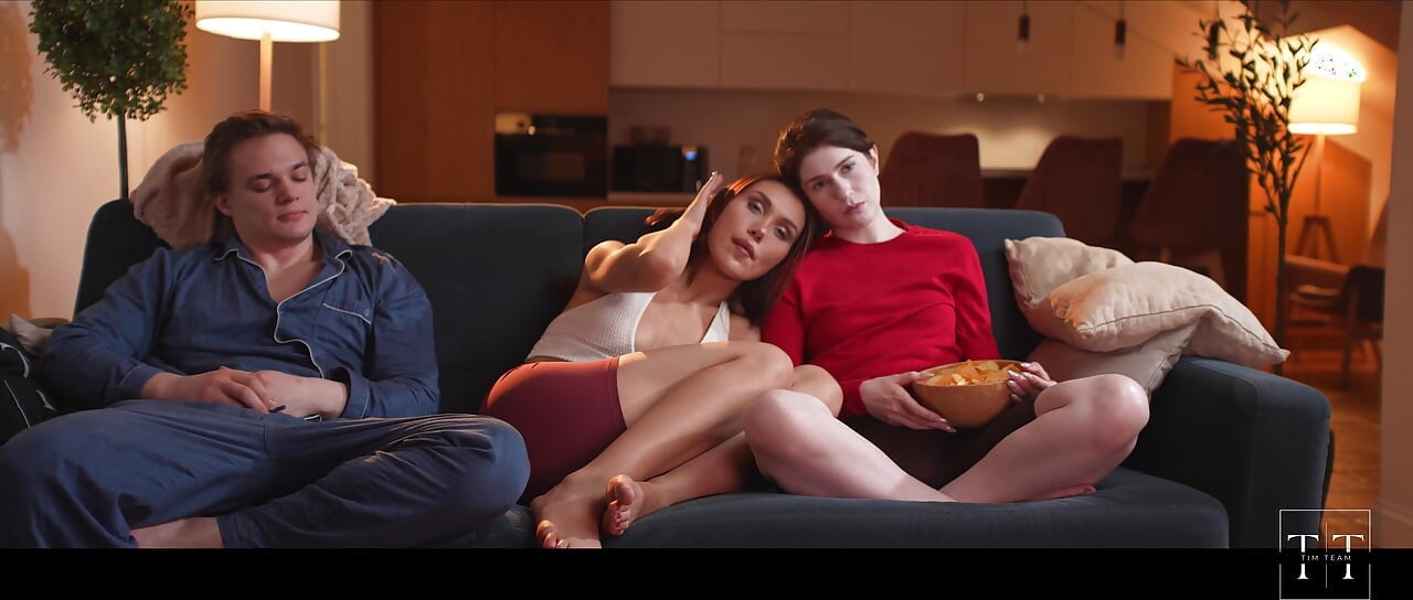 We Were Having Lesbian Sex, But Then The Guy Woke Up... 4K HD Tim Team