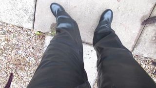 Skórzane spodnie i botki