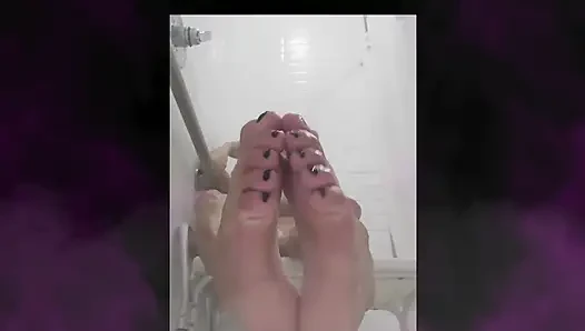 Showing off My Feet and and Pussy in the Shower