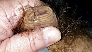 Chubby small uncut cock cums for the third time today