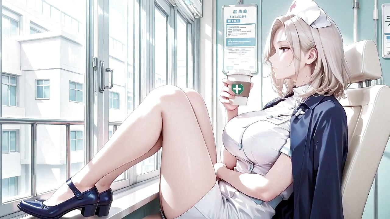 Enfermera rubia Momentos privados en el pasillo del hospital, ¡secretos debajo de ese abrigo blanco están demente!