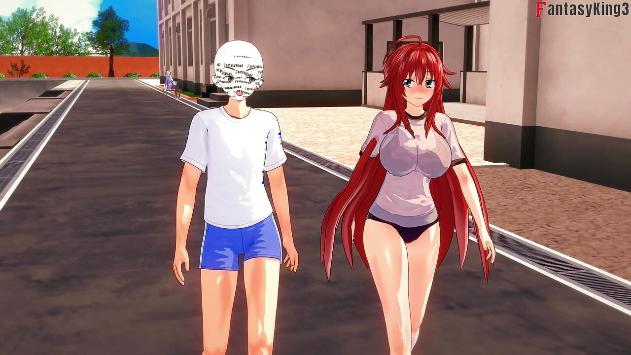 Rias Gremory beni baştan çıkarıyor ve beni spor salonunda sikişmeye davet ediyor - dxd ntr madness series