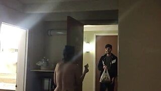 Hotel Pizza Delivery - Naked Daring Slut