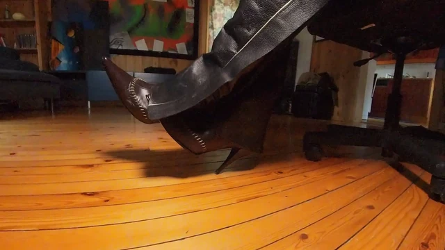 Leather chaps and pointy boots