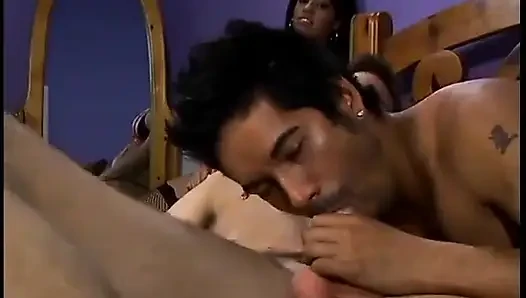 Sexy babe and bi stud enjoy getting banged hard by a huge dick