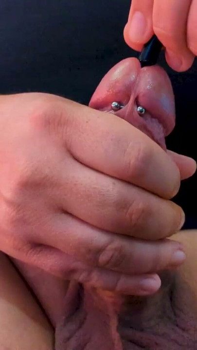 Deep Urethral Sounding with 23 cm Dilator! Edging & Pierced Cock Teasing CBT Session & Thick Cumshot | Clip 1