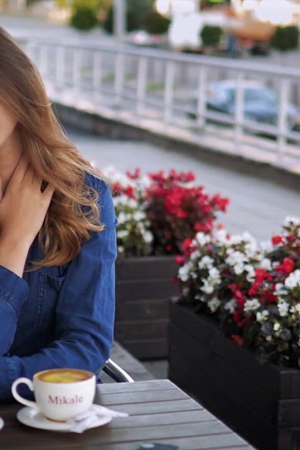 Magnetic Russian Beauty Playing with Cigarette Smoke