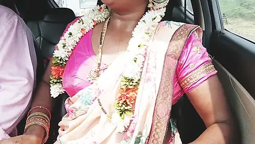 Indian Car Sex Telugu Saree Housewife Car Journey for Fucking with Husbend's Friend. Telugu Dirty Talks.