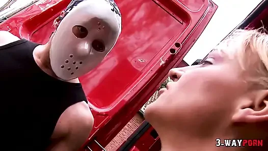 3 - Way porn - Anal in the back of the van