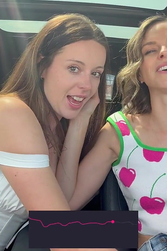 Nadia Foxx & Serenity Cox Using Lush Remote Controlled Vibrators in A Drive Thru & Cumming Hard