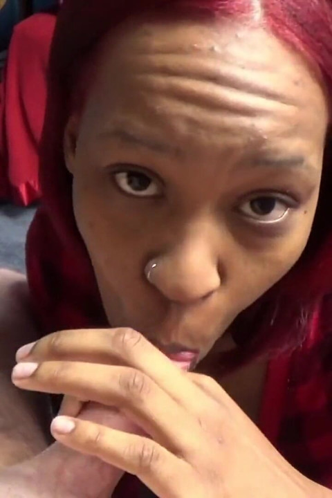 Black coed Taee Naz gives a blowjob to an old white dude