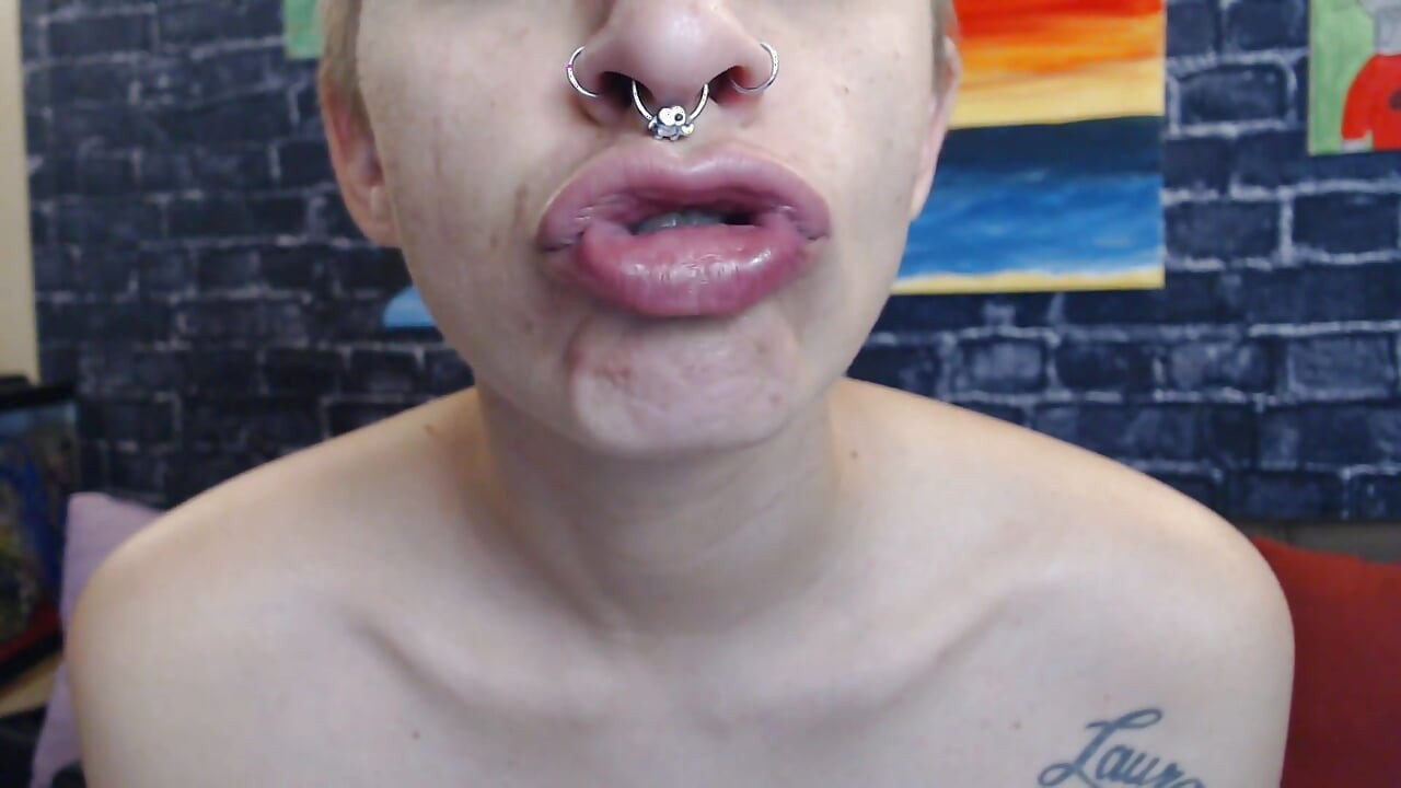 Grote lippenstift vrije lippen