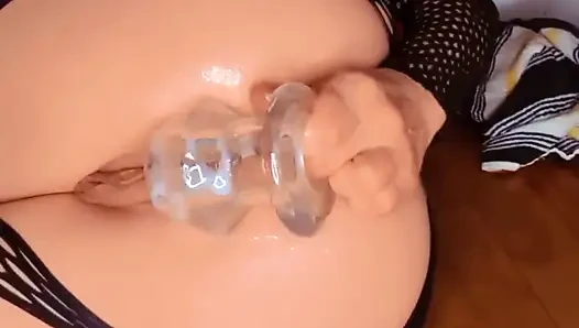 I'm Giving You a Close-up to the Inside of My Asshole with That Clear Tunnel Plug. Why Not Fist Myself a Little at the End