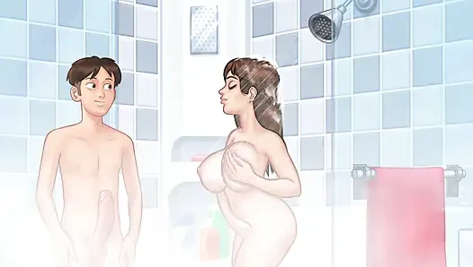 My stepmom and I make love every day in the bathroom without anyone knowing - Summertime Saga