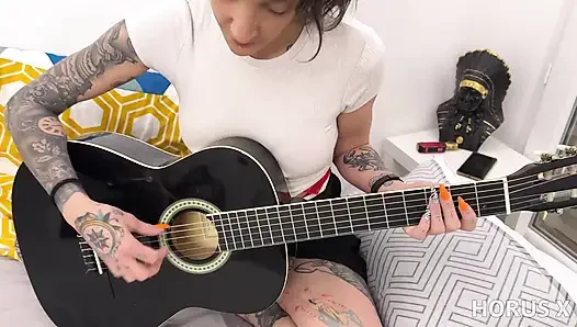Tatooed Babe Lena Fucks Her Guitar Tutor