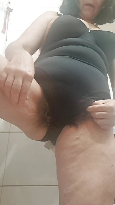 The breast hairs are long and stick out of the panties