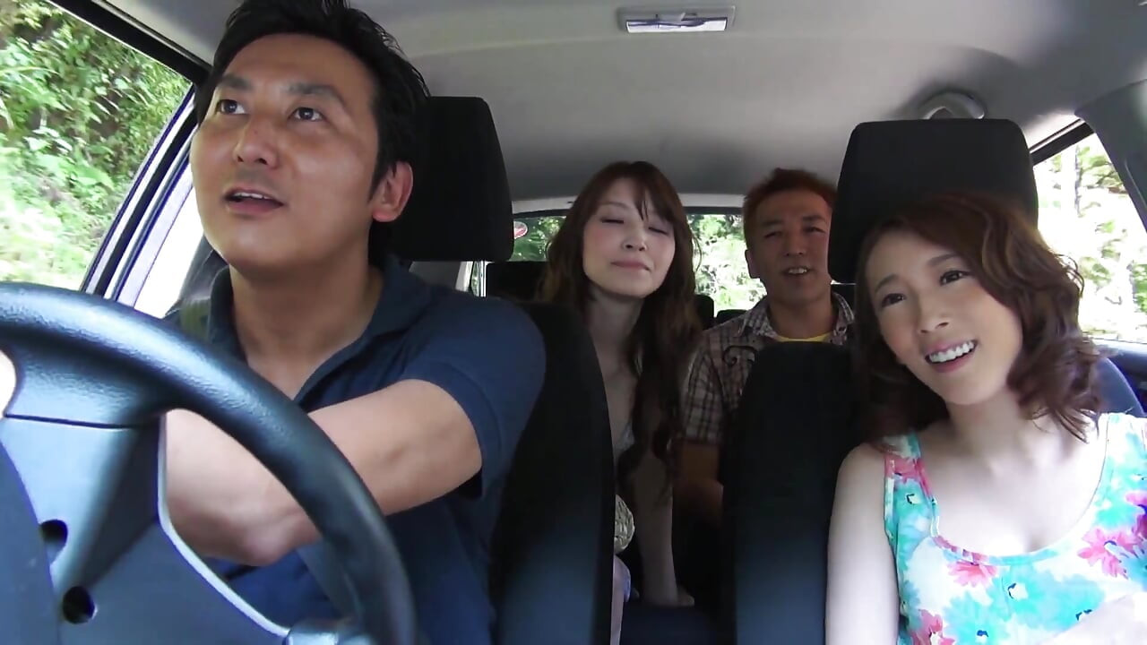 Japanese Foursome - 2 Hot 20yo Hairy Pussy Girls Gangbanged by 2 Studs