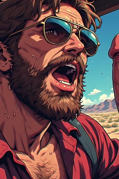 Hunks Sucking in Aviators Art