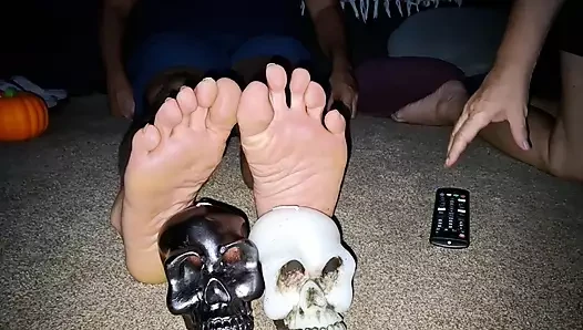 Showing off our soles and a blowjob