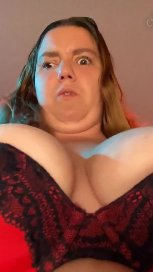 Domme Marie Rides you - Small Red Bra, Big Purple Dildo and WeVibe - POV CEI SPH JOI - Three Vibrator Orgasms | Clip 2