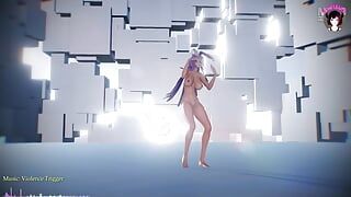 Bunny-meisje danst volledig naakt (3d Hentai)