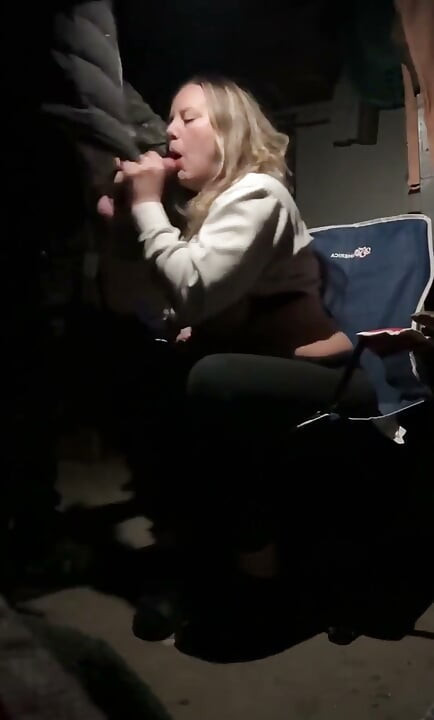 Sneaky MILF Sucks Cock in the Garage