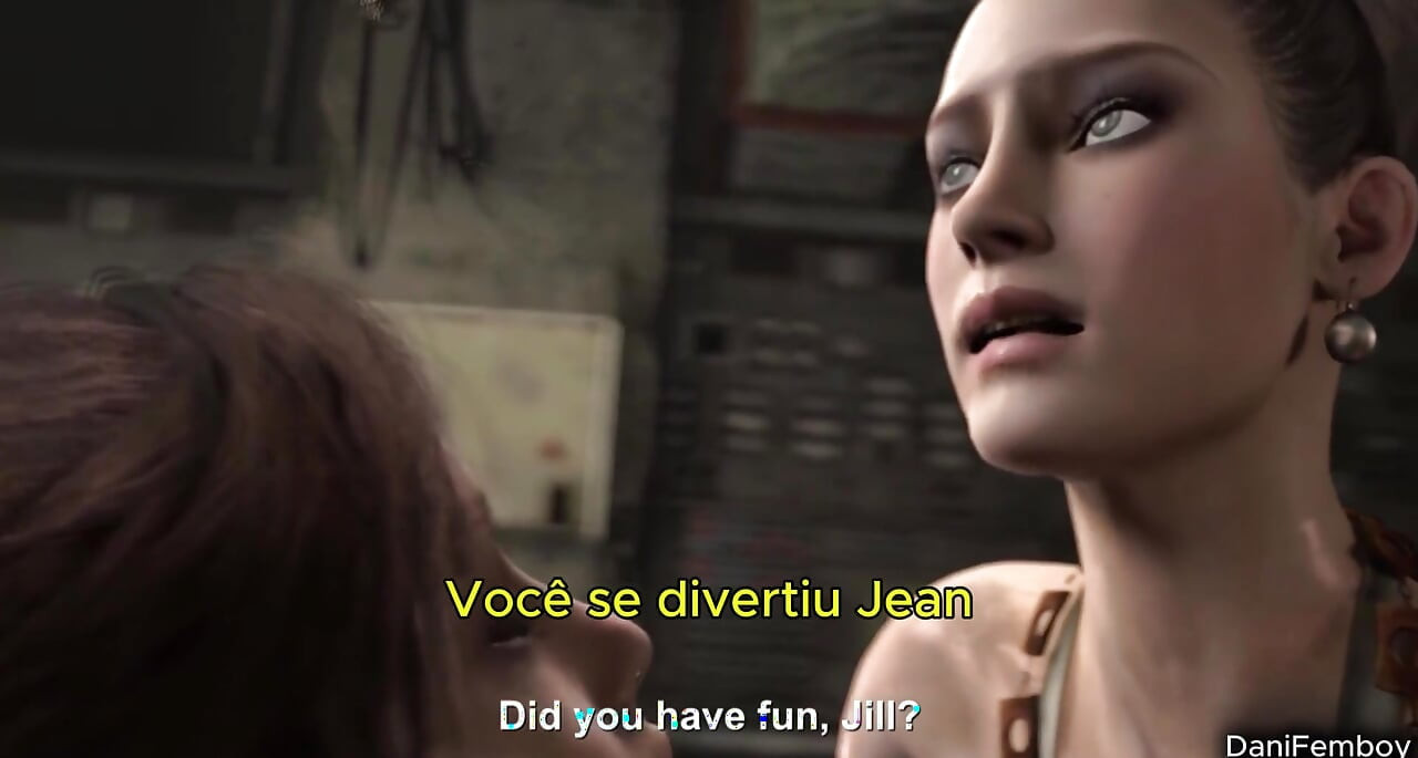 Resident Evil 2 Busty Shemale with Giant Cock Fucks Girl
