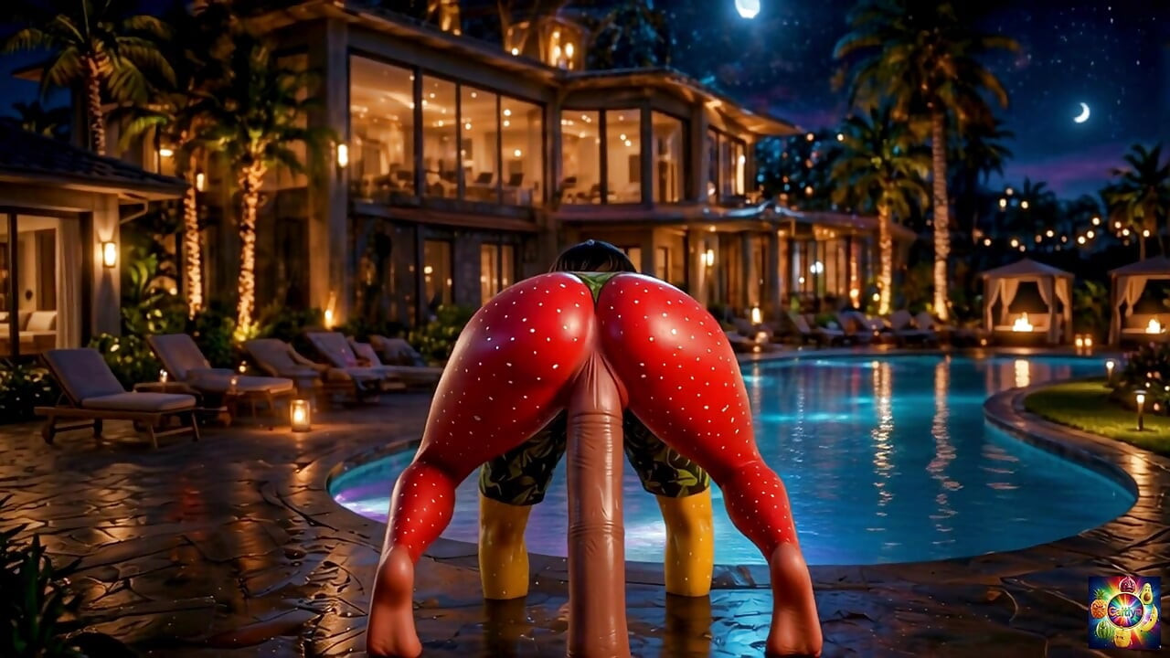 Pasión junto a la piscina bajo las estrellas - ai hentai asmr