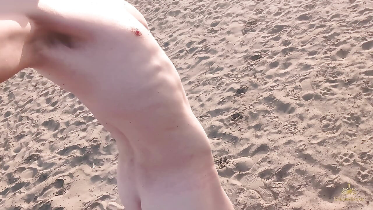 Twink on Forbidden Non Nudist Beach Secretly Naked 4K! Teenager Exhibitionism Goldenelixxxir!