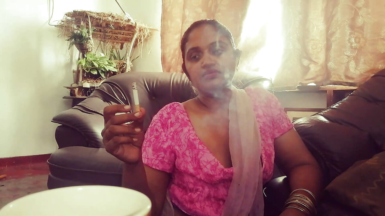 Desi housemaid had her master's cigar whilst madam is away