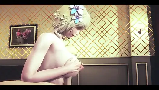 Genshin Impact Hentai - Lumine Titjob and Threesome - boket game anime manga Asia Jepang