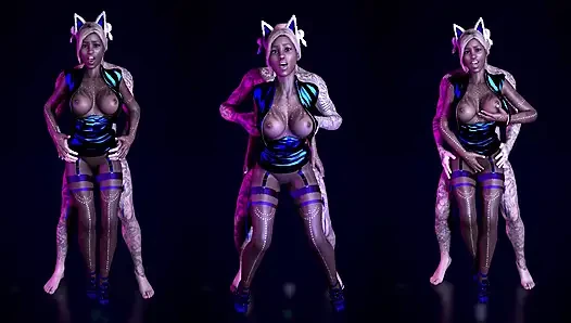 Gece Kulübünde, Sıcak Mela Büyük Beyaz Penis Tarafından Sevişiyor