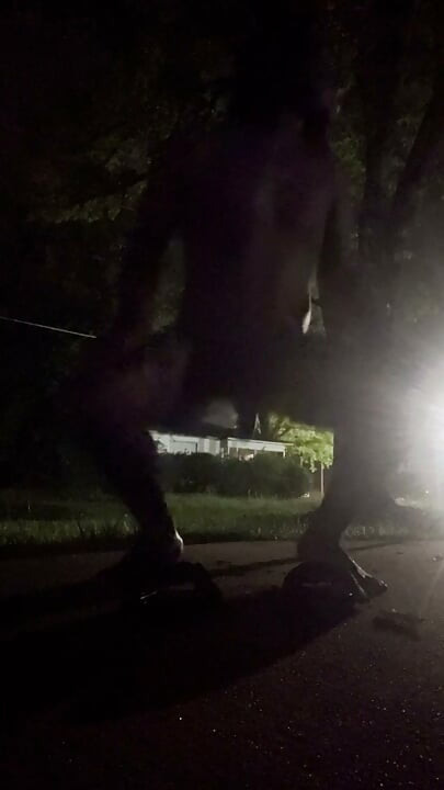 Fooling Around At Night Outside On The Sidewalk Fully Naked Part 4